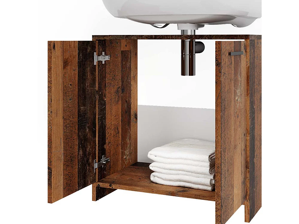 Conjunto de muebles de baño roble rústico 58x33x60 kiko