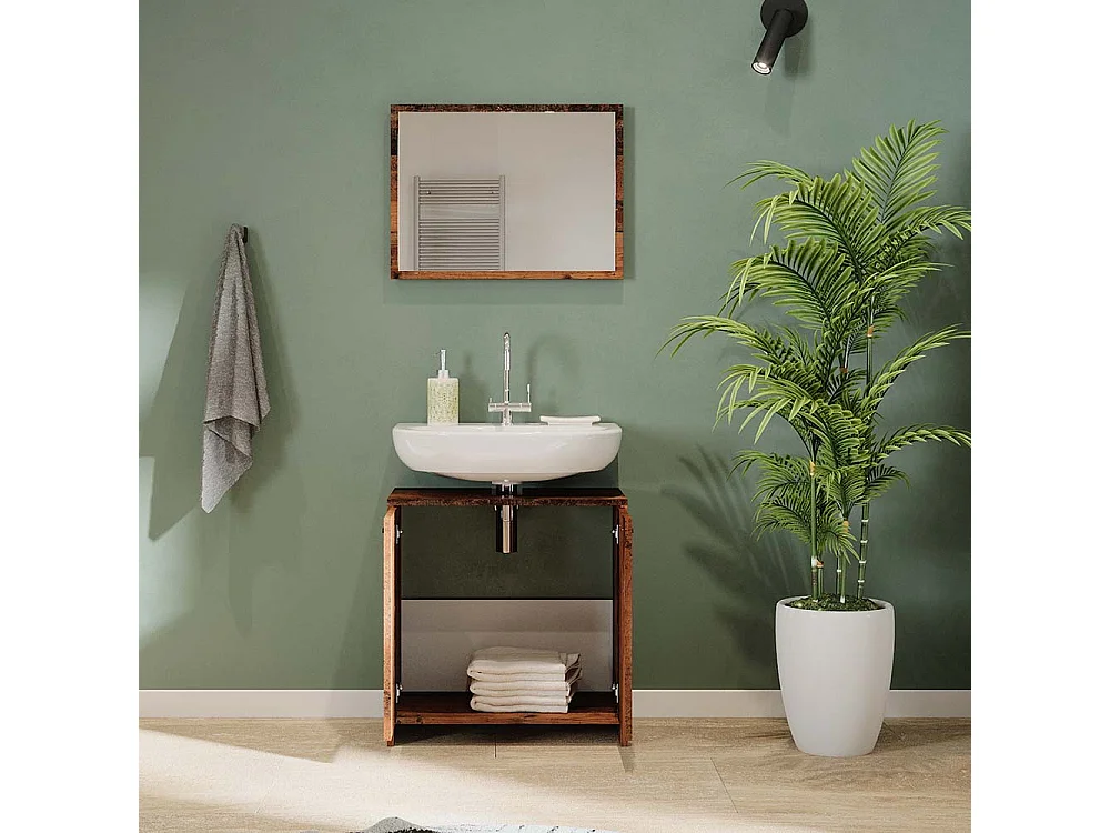 Meubles bain chêne rustique 58x33x60 kiko