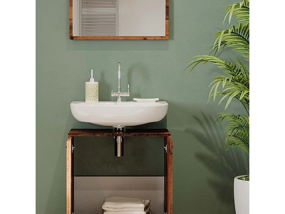 Meubles bain chêne rustique 58x33x60 kiko