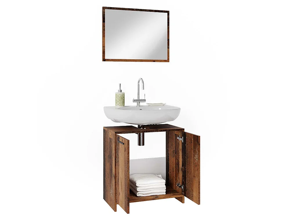 Meubles bain chêne rustique 58x33x60 kiko