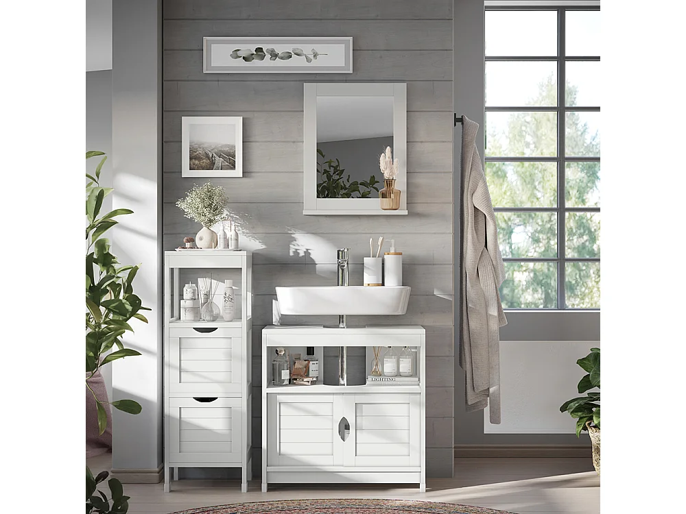 Set di mobili da bagno bianco 60x30x60 vilda