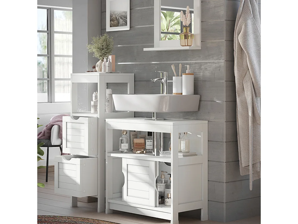 Set di mobili da bagno bianco 60x30x60 vilda