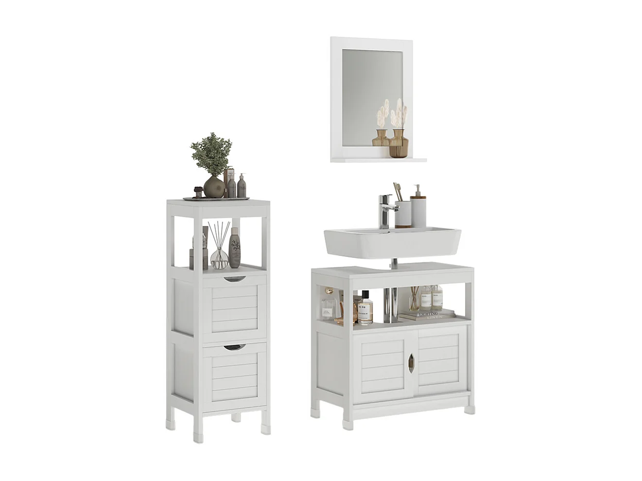 Meubles bain blanc 60x30x60 vilda