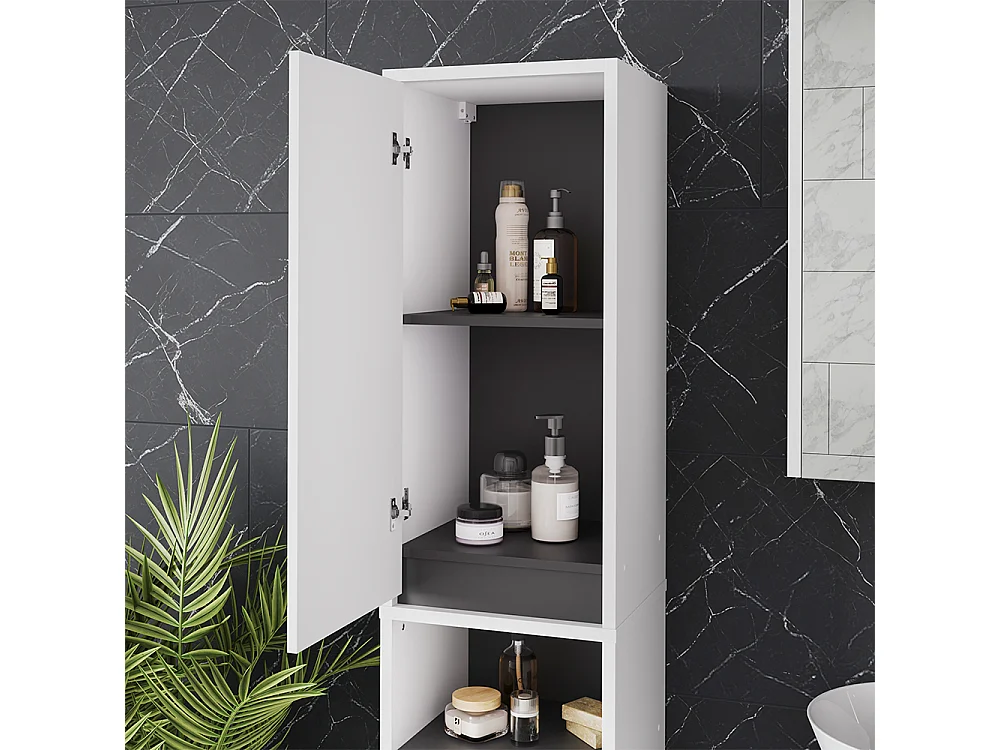 Ensemble de meubles de salle de bain blanc/gris 80x46x60 viola