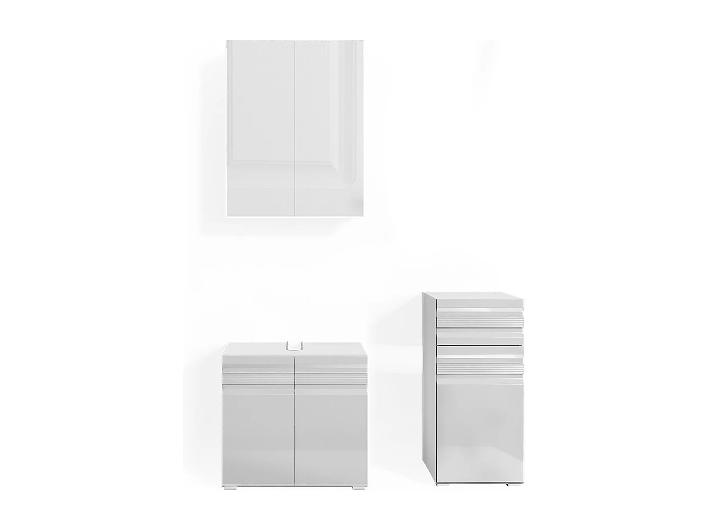 Conjunto de muebles de baño blanco alto brillo 56x34x60 fredd