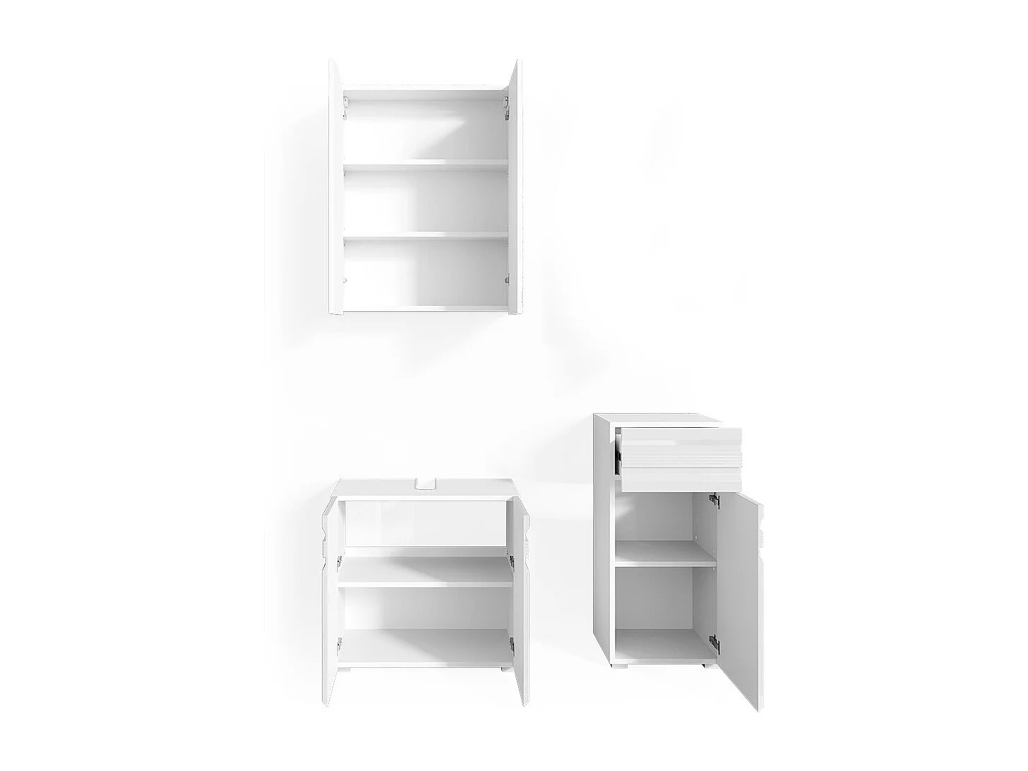 Conjunto de muebles de baño blanco alto brillo 56x34x60 fredd