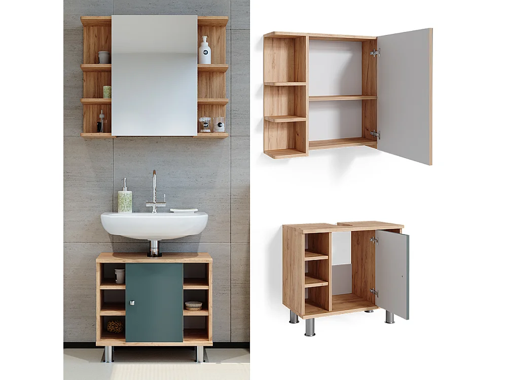 Badmöbel-Set grün 60x32x54 fynn