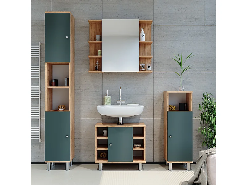 Badkamermeubel set groen 60x32x54 fynn