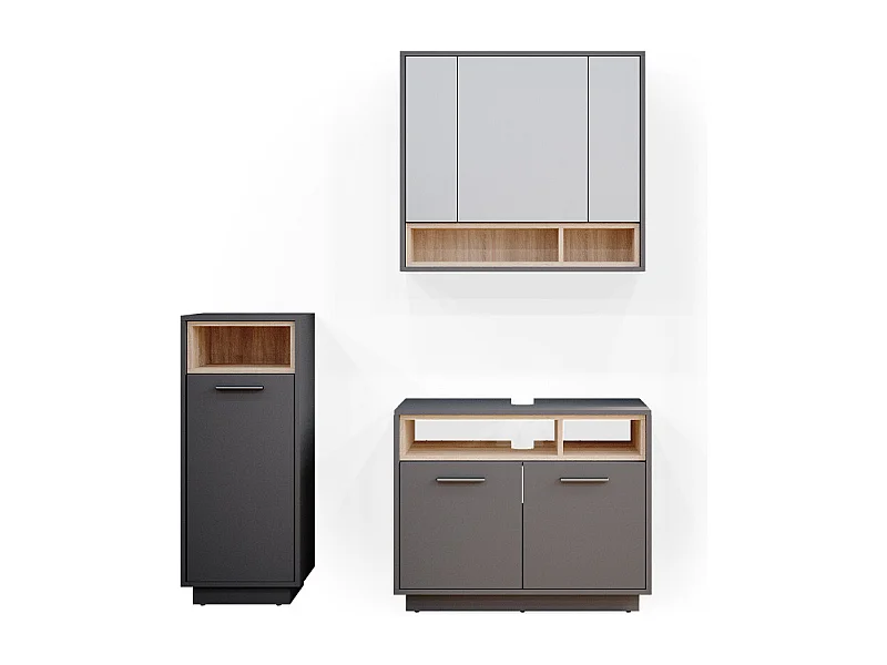 Badmöbel-Set anthrazit 80x40x64 beatrice
