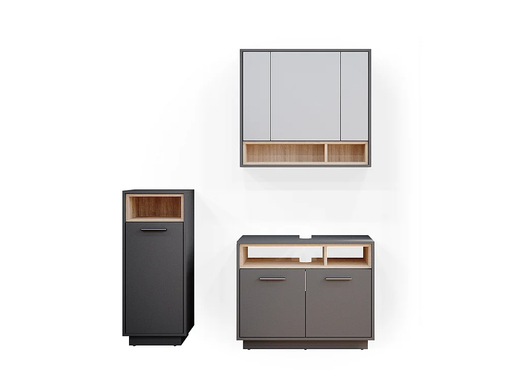Badmöbel-Set anthrazit 80x40x64 beatrice