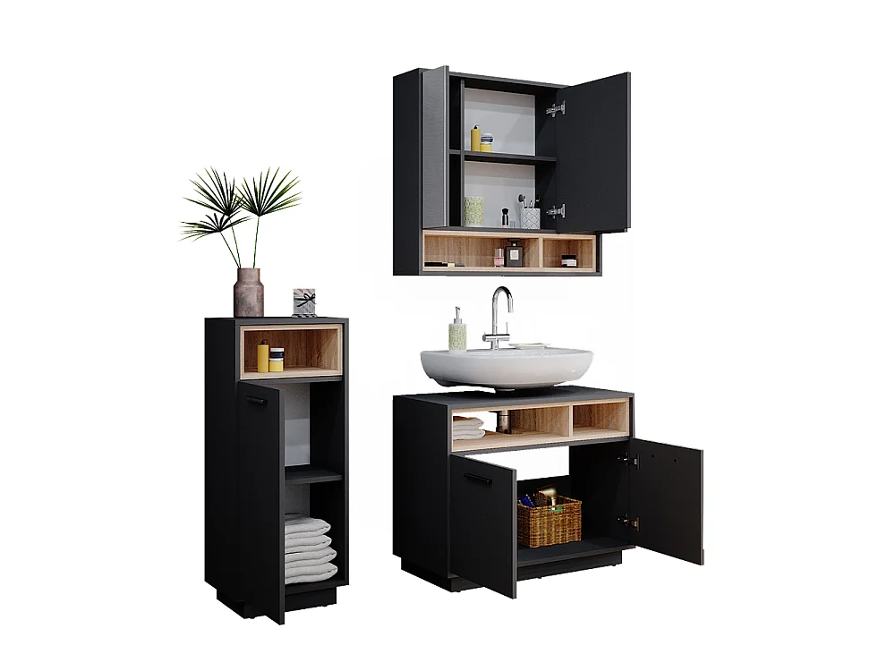 Badmöbel-Set anthrazit 80x40x64 beatrice