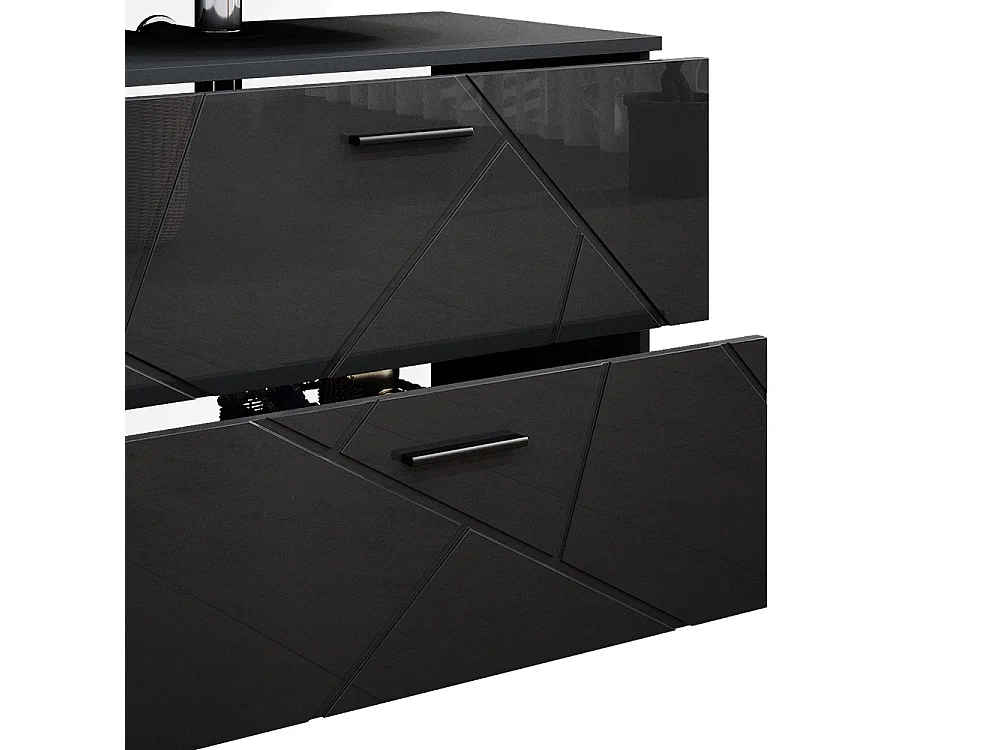 Meubles bain anthracite haute brillance 80x41x58.6 irma
