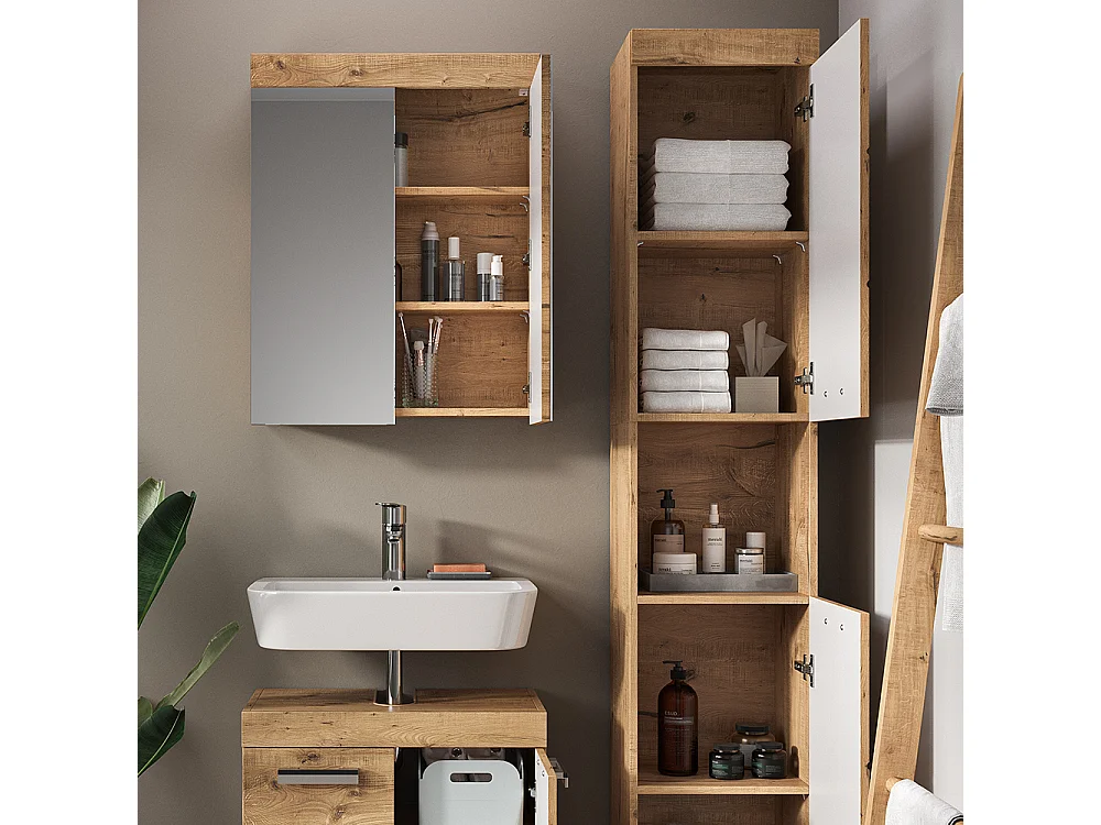 Meubles bain chêne wotan 60x34x56 luna