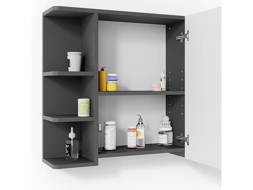 Set di mobili da bagno antracite/quercia dorata 60x32x54 fynn