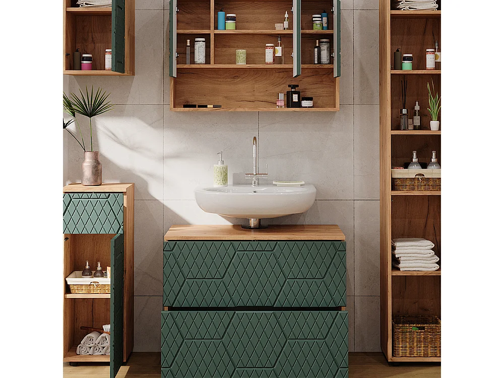 Meubles bain vert/force de lor chêne 80x41x58.6 irma