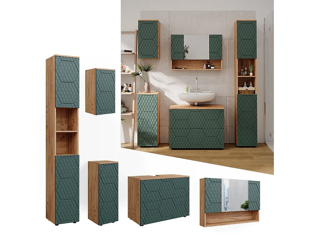 Meubles bain vert/force de lor chêne 80x41x58.6 irma