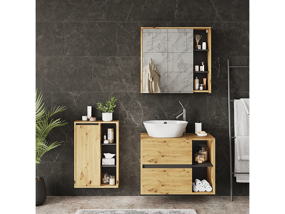 Set di mobili da bagno artigiano/grigio 80x46x60 viola
