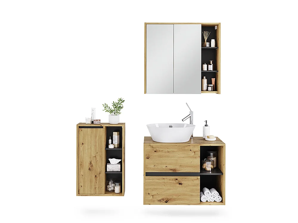 Set di mobili da bagno artigiano/grigio 80x46x60 viola