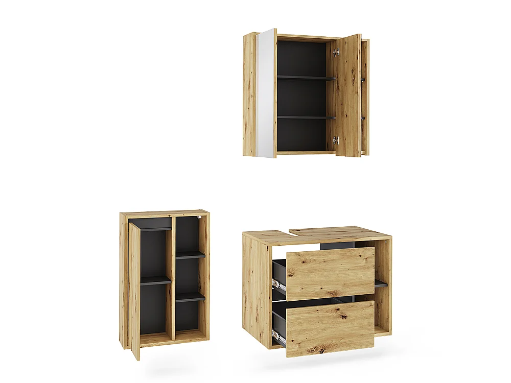 Set di mobili da bagno artigiano/grigio 80x46x60 viola