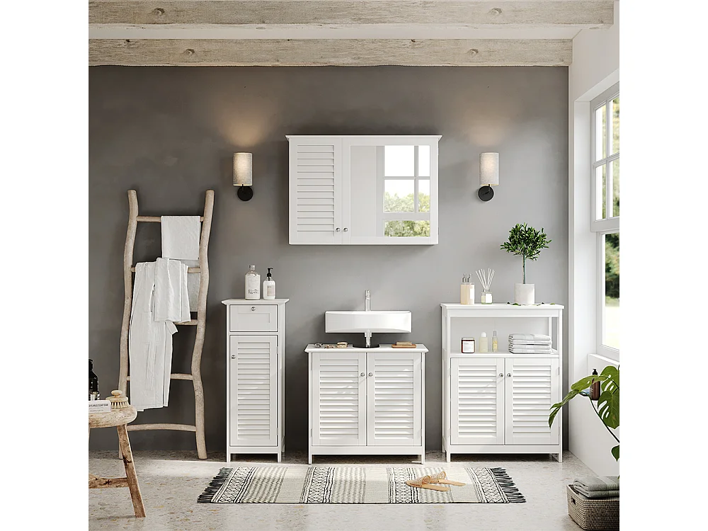 Meubles bain blanc 60x35x58 riad