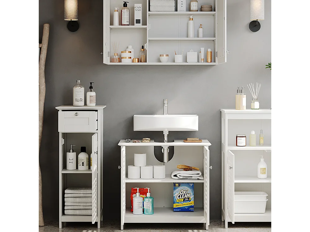 Meubles bain blanc 60x35x58 riad