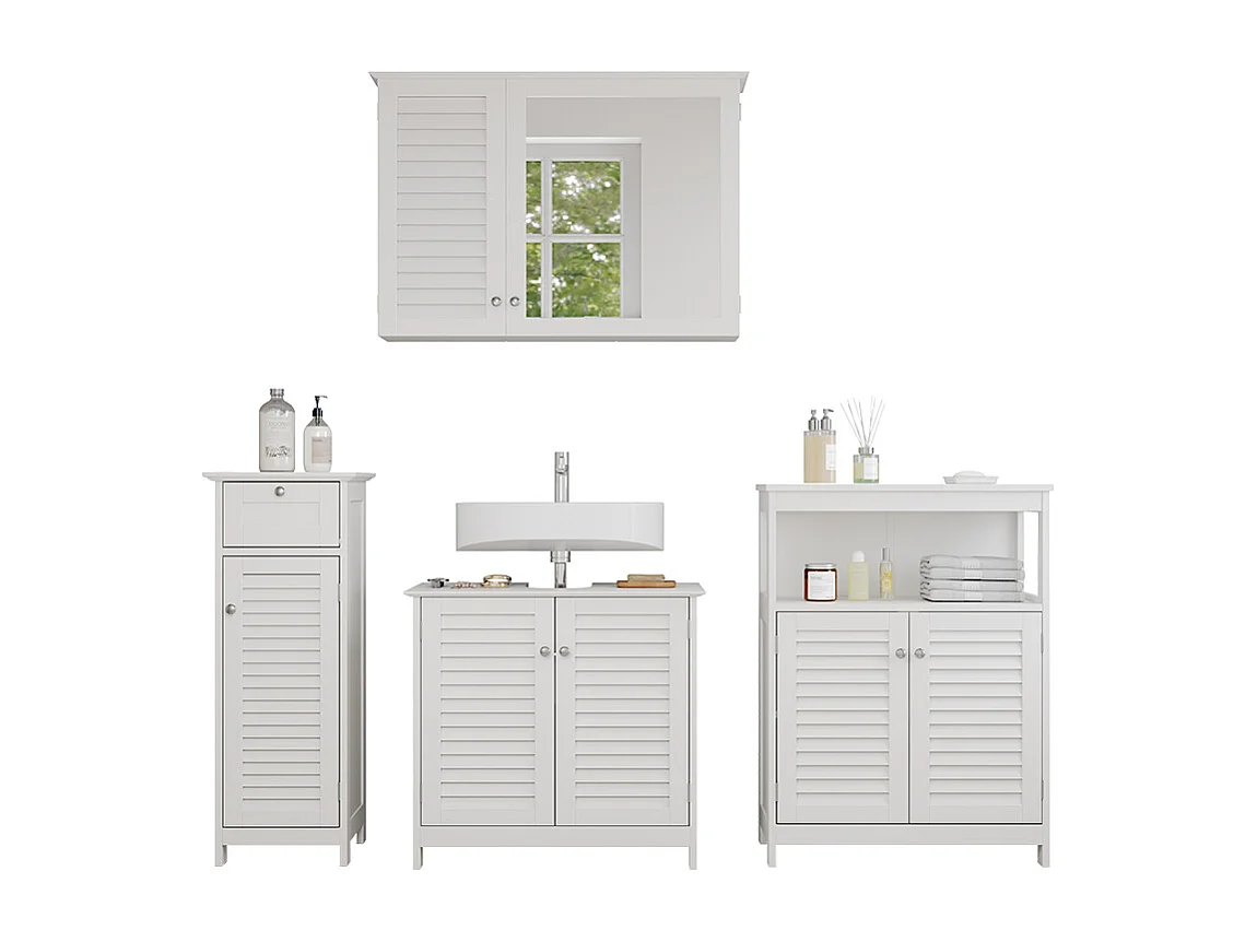 Meubles bain blanc 60x35x58 riad