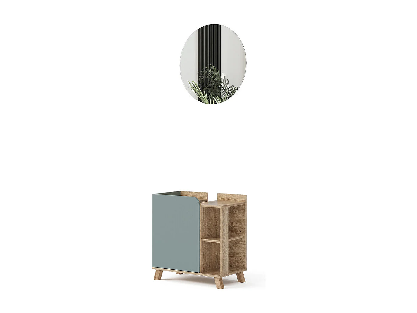 Badkamermeubelset sonoma/blauw 60x35x65 karen