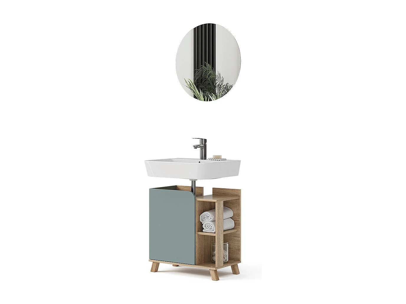 Meubles bain sonoma/bleu 60x35x65 karen