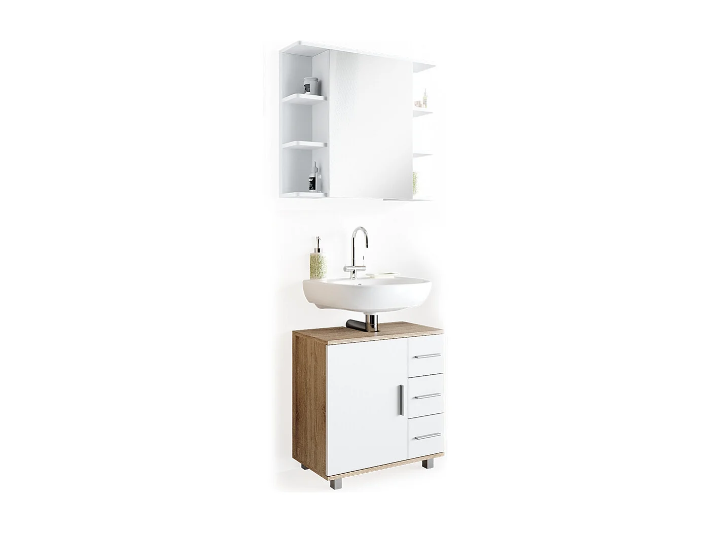 Set mobili bagno sonoma 60x33x60.8 ilias