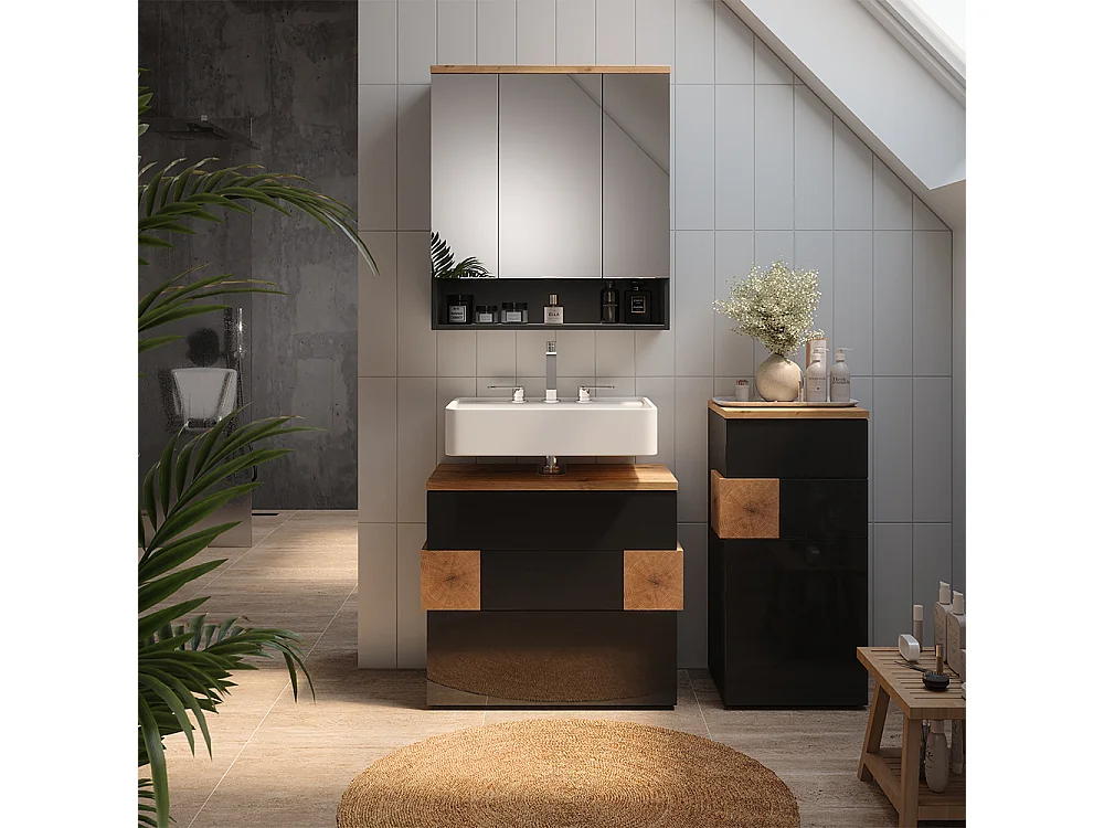 Meubles bain anthracite 70x37x64.5 eden