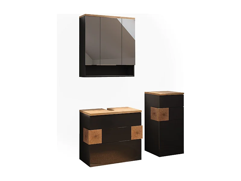 Meubles bain anthracite 70x37x64.5 eden