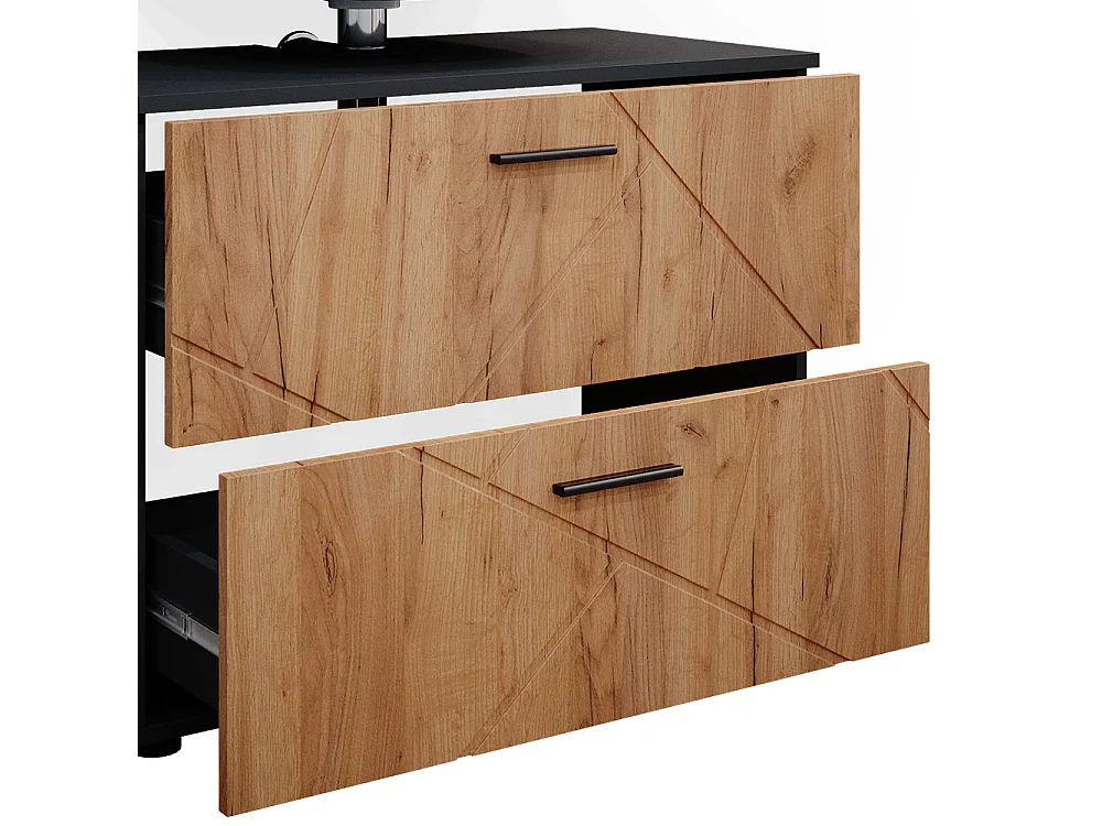 Meubles bain chêne doré/anthracite 80x41x58.6 irma