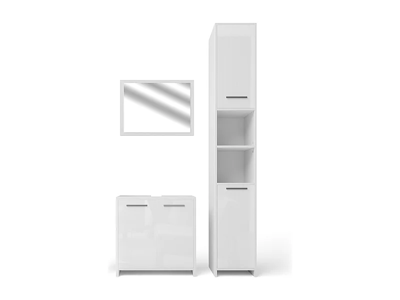Conjunto de muebles de baño blanco alto brillo/blanco 58x33x60 kiko