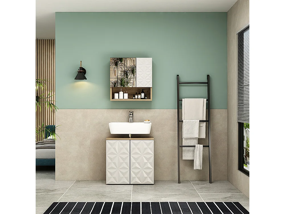 Set di mobili da bagno bianco 60x30x57 edge