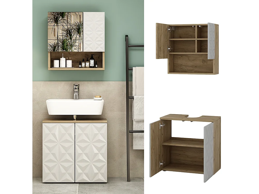 Meubles bain blanc 60x30x57 edge