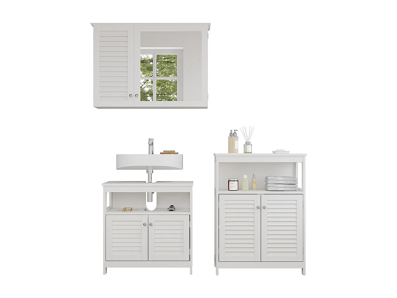 Meubles bain blanc 60x30x60 riad