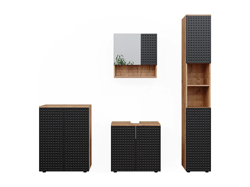 Conjunto de muebles de baño lunares antracita 80x41x58.6 irma