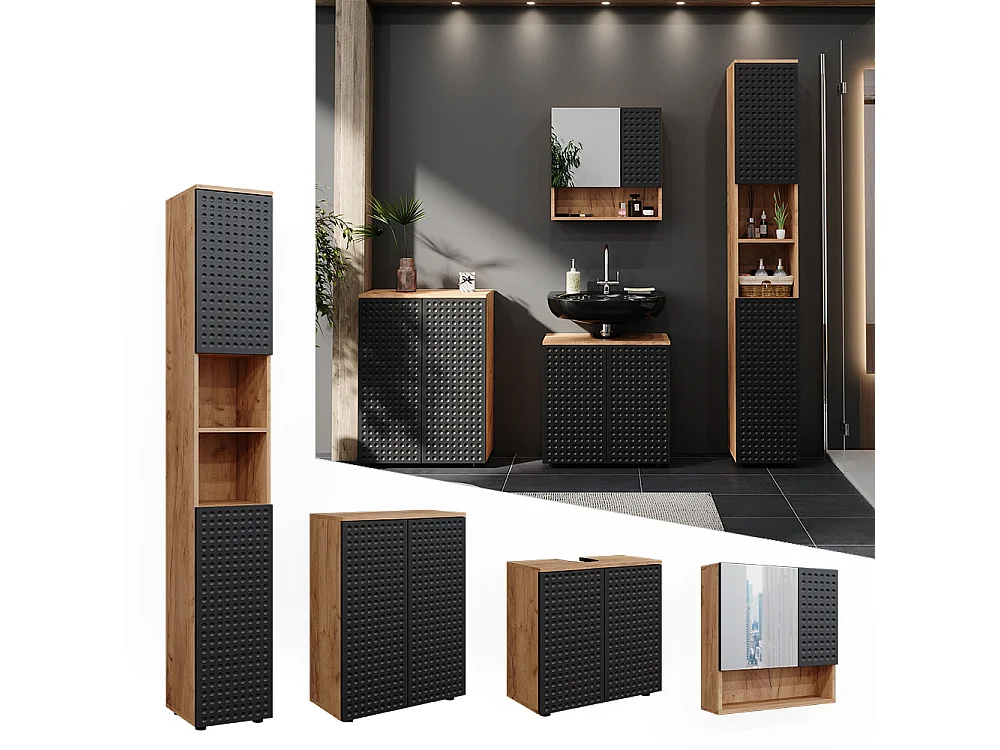 Conjunto de muebles de baño lunares antracita 80x41x58.6 irma