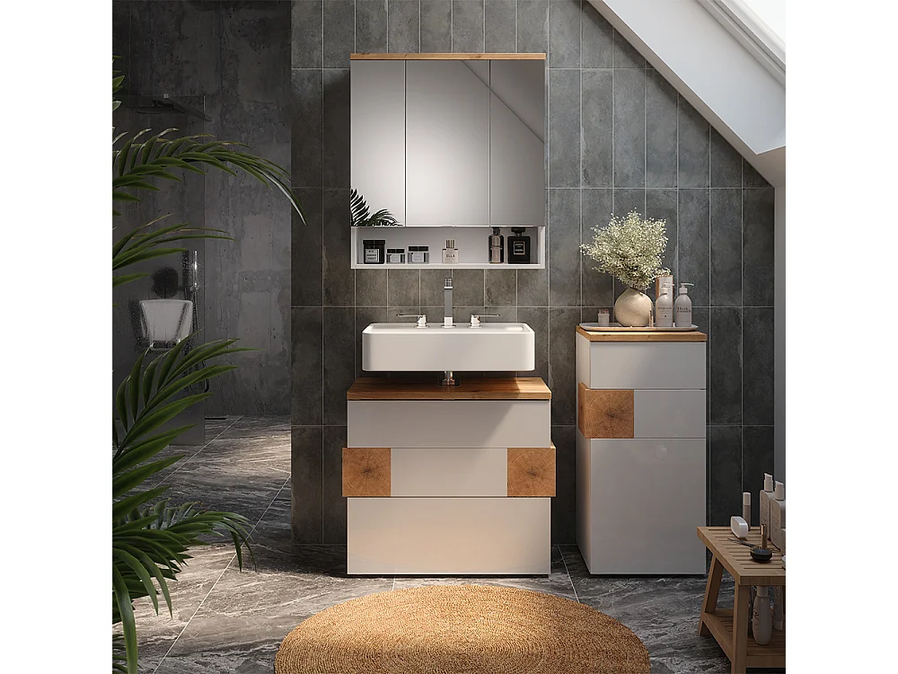 Badmöbel-Set weiß 70x37x64.5 eden