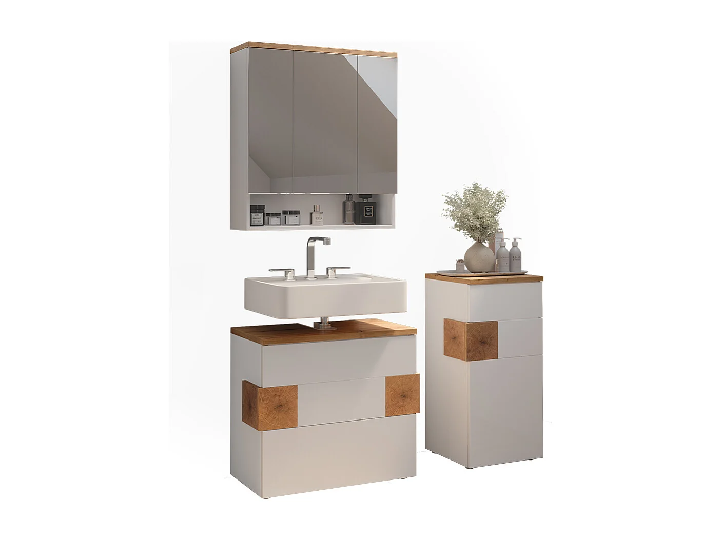 Badmöbel-Set weiß 70x37x64.5 eden