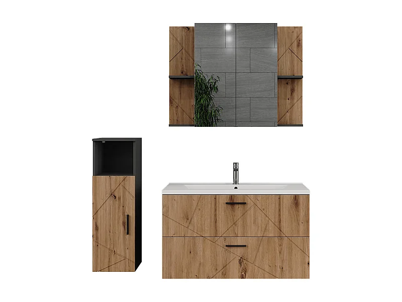 Badmöbel-Set antracite/artesanal 100x44.6x57 irma
