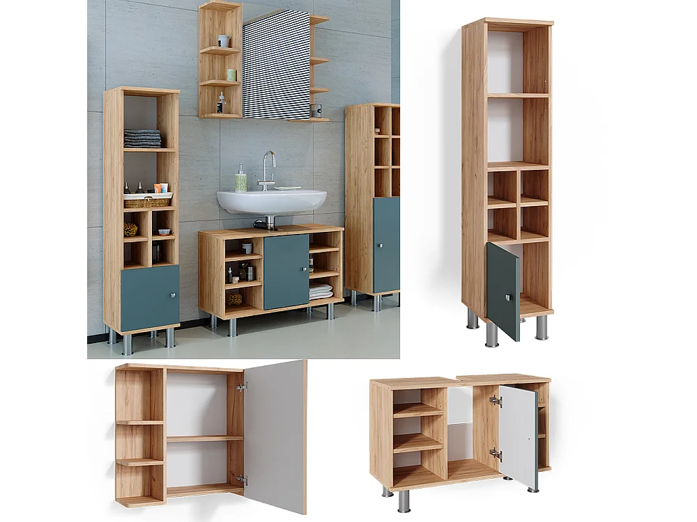 Set mobili bagno verde 60x32x54 fynn