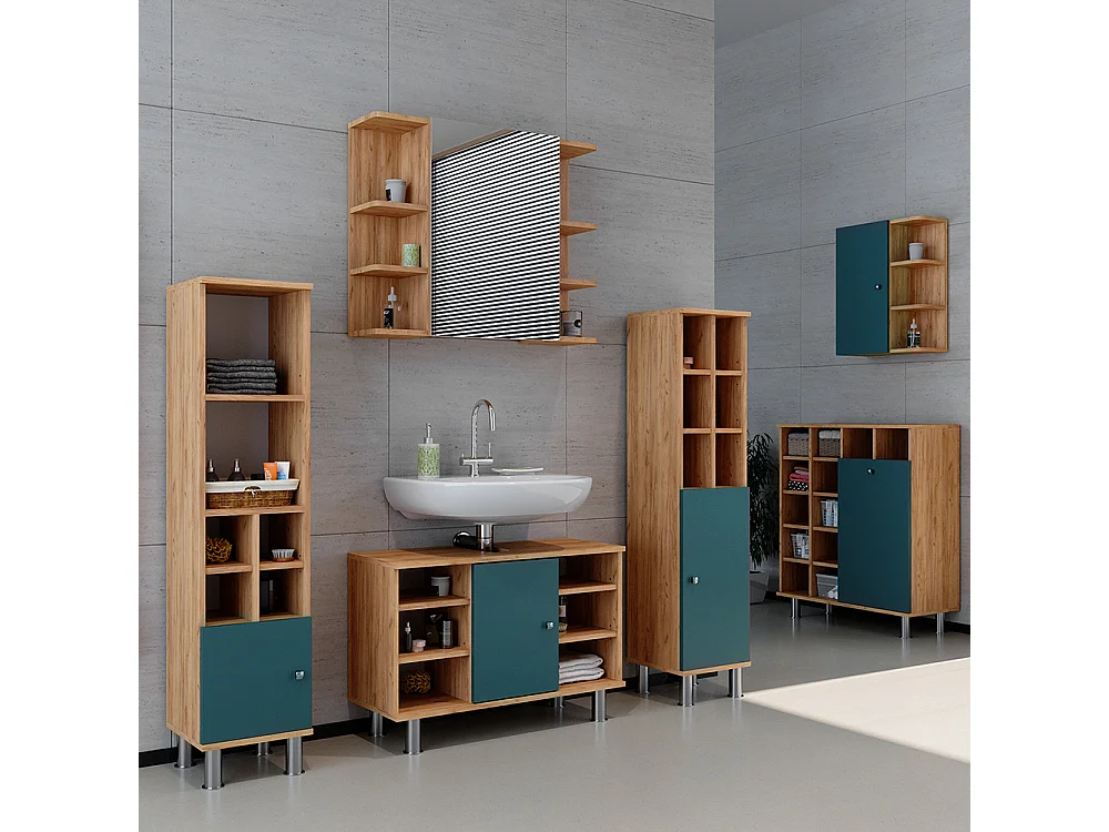 Set mobili bagno verde 60x32x54 fynn