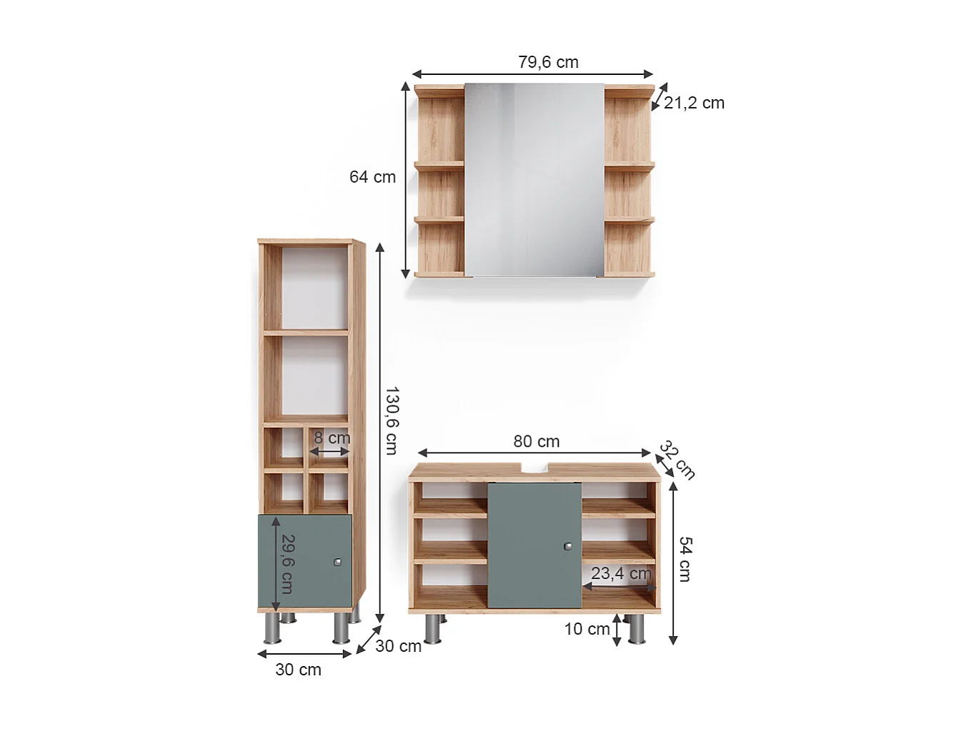 Meubles bain vert 60x32x54 fynn