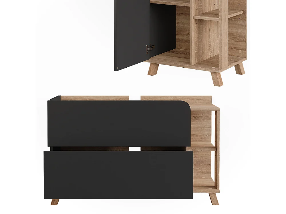 Conjunto de muebles de baño sonoma/antracita 100x35x65 karen