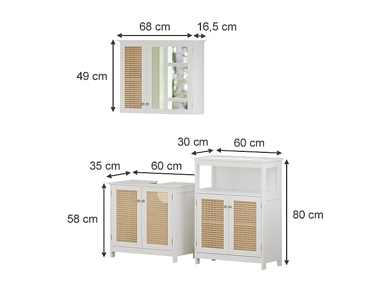Badmöbel-Set weiß 60x35x58 rosario