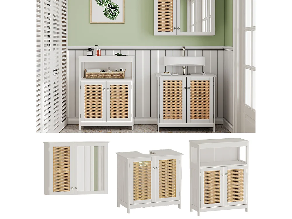 Set di mobili da bagno bianco 60x35x58 rosario