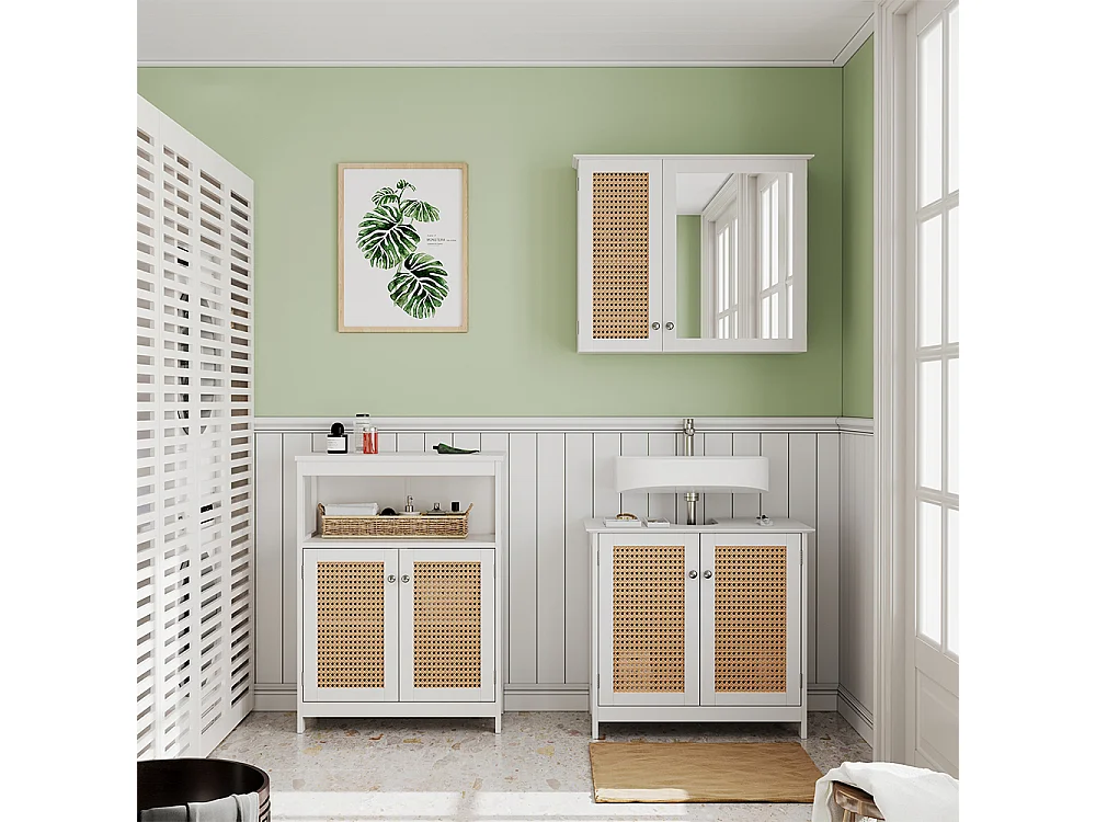 Set di mobili da bagno bianco 60x35x58 rosario