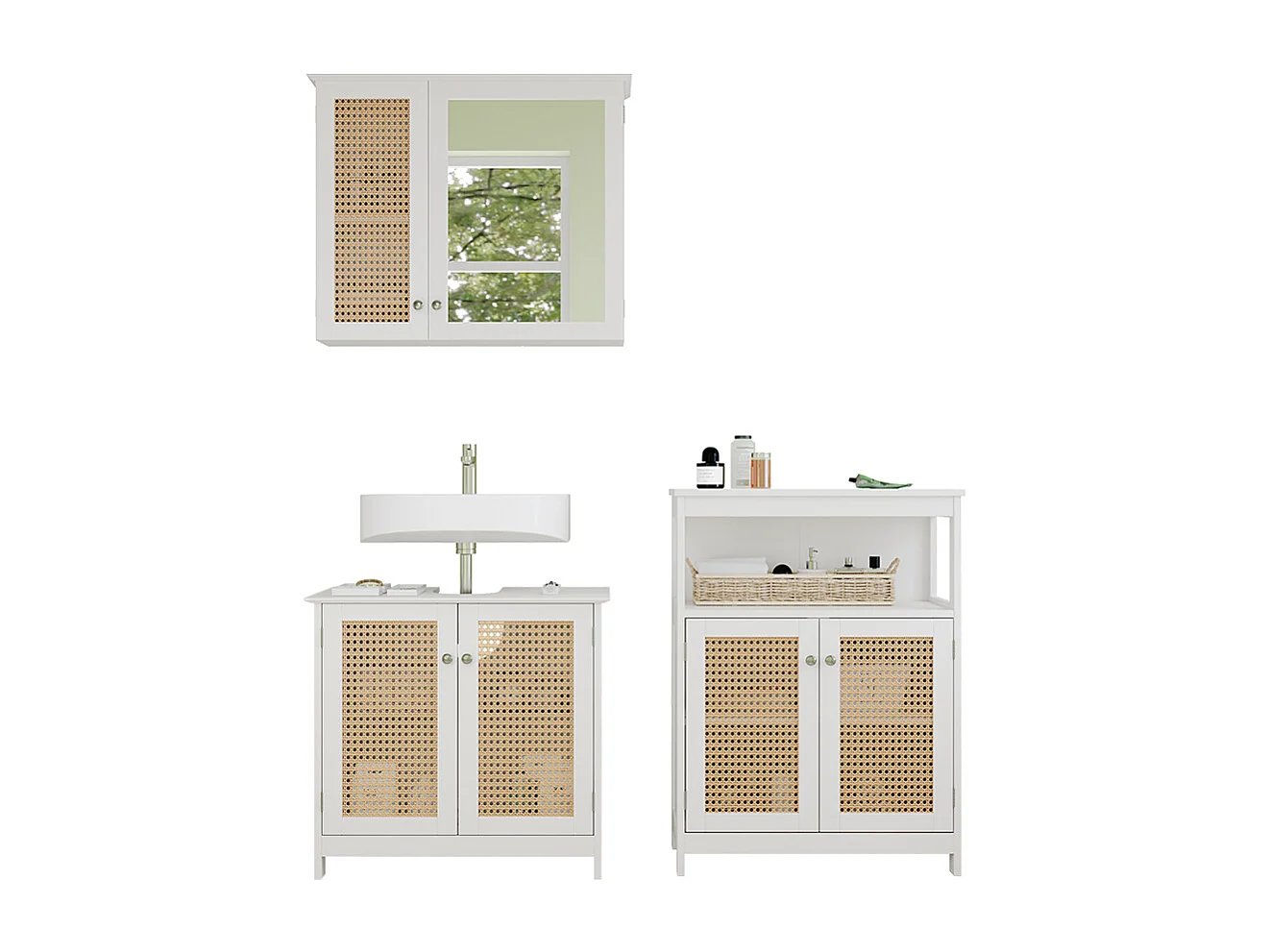 Set di mobili da bagno bianco 60x35x58 rosario