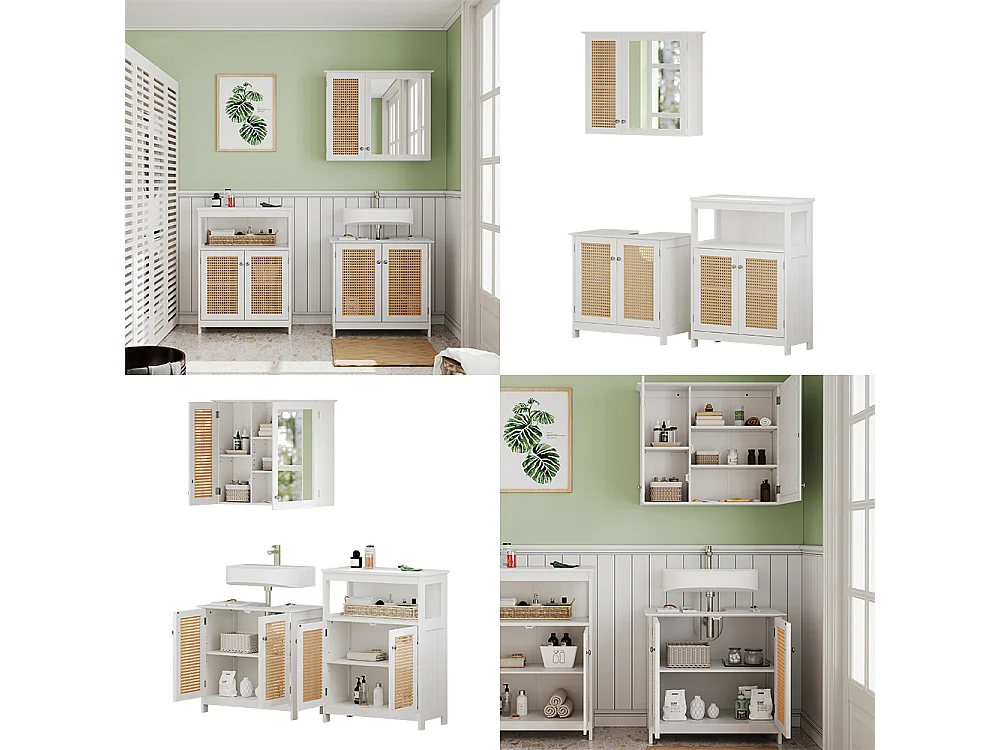 Set di mobili da bagno bianco 60x35x58 rosario